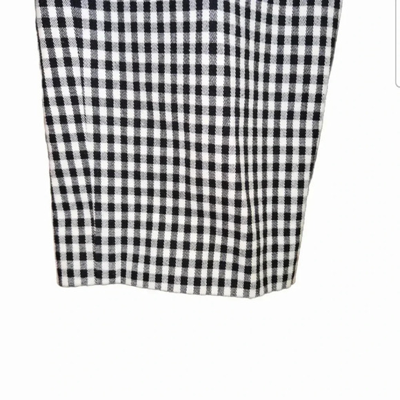 Club Monaco Gingham Checkered Black and White Ankle Cotton Pants - Picture 5 of 6